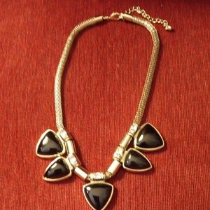 Gold-Tone Necklace With 5 Triangular Pendants